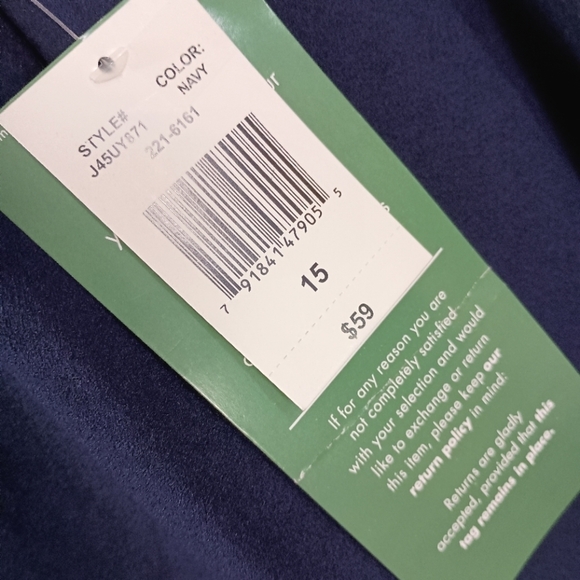 NWT B. Smart Ruffle Strap Dress in Navy 💙 Size 15 - Picture 6 of 7